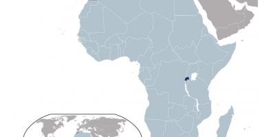 Руанда байршил дээр дэлхийн газрын зураг